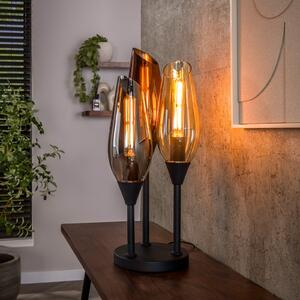 Zijlstra Lampa de masă Cocoon, negru, 3 becuri, înălțime 59 cm, sticlă, E27, Metalic, Camera de zi / sufragerie, Metal, Modern