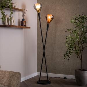 Zijlstra Lampadar Wings, negru/cupru/crom, 2 becuri, 175 cm, G9, Negru, Camera de zi / sufragerie, Metal, Modern