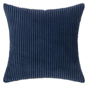 Husă elegantă pentru pernă decorativă din catifea cord, 45 x 45 cm – Albastru metalizat