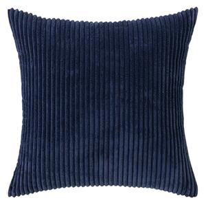 Husă elegantă pentru pernă decorativă din catifea cord, 45 x 45 cm – Albastru închis