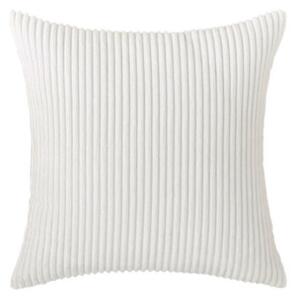 Husă elegantă pentru pernă decorativă din catifea cord, 45 x 45 cm – Alb crem