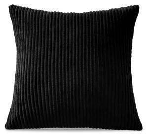 Husă elegantă pentru pernă decorativă din catifea cord, 45 x 45 cm – Negru
