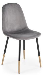 Scaun tapitat K379, gri/negru, stofa catifelata/metal, 45x48x88 cm