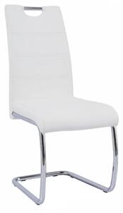 Scaun ABIRA NEW, alb/crom, piele ecologica/metal, 43x44x96 cm