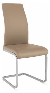 Scaun NOBATA, maro Taupe/gri, piele ecologica/metal, 42x56x99 cm