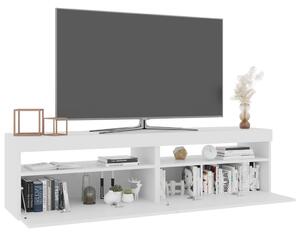 Comode TV cu lumini LED, 2 buc., alb, 75x35x40 cm