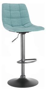 Scaun bar LAHELA, verde menta/negru, stofa clasica/metal, 44x50x91/112