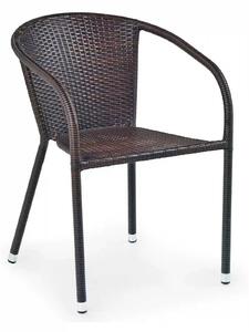 Scaun de ratan MIDAS, maro inchis, ratan sintetic/otel, 57x57x78 cm