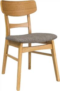 Scaun bucatarie stil scandinav CD61, gri/stejar, stofa clasica/lemn, 4