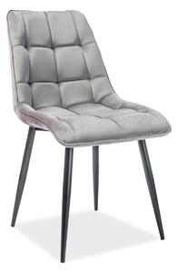 Scaun tapitat stofa CHIC, catifea gri - Bluvel 14, 50x58x88 cm