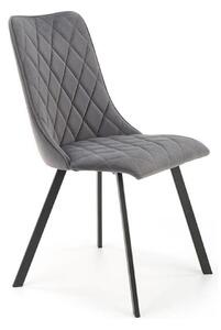 Scaun K450, gri/negru, stofa catifelata/metal, 44x58x85 cm