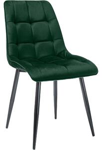 Scaun CHIC, verde/negru, stofa catifelata/metal, 50x58x88 cm