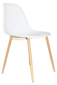 Scaun SINTIA, alb/stejar, plastic/metal, 46x53x85 cm