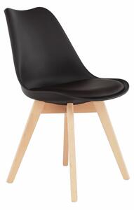 Scaun BALI 2 NEW, maro inchis/fag, piele ecologica/lemn, 48x56x80 cm