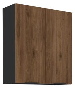 Dulap superior de bucătărie Monzesa 80 G 90 2F (nuc okapi + negru) . 1096948