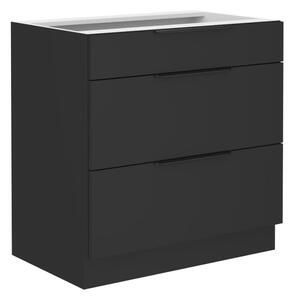 Dulap de bucătarie inferior Sobera 80 D 3S BB (negru). 1096981
