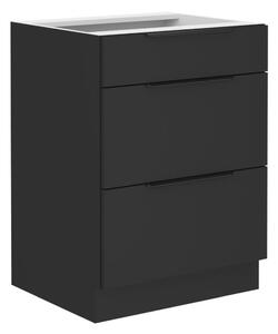 Dulap de bucătarie inferior Sobera 60 D 3S BB (negru). 1096984