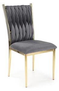 Scaun K436, gri/auriu, stofa catifelata/metal, 48x55x94 cm