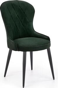 Scaun K366, verde inchis/negru, stofa catifelata/metal, 52x58x92 cm