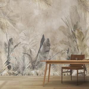 Fototapet Lucrare de artă elegantă cu design de frunze tropicale, Fototapet frunze, Fototapet populare, u71249 - Tapeko.ro