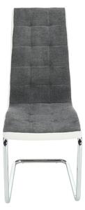 Scaun SALOMA NEW, gri/alb/crom, stofa clasica/piele ecologica/metal, 4