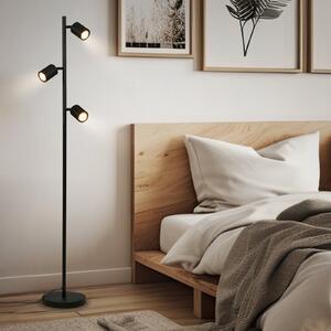 Briloner Lampadar Ida, negru, cu 3 becuri, înălțime 141 cm, GU10, Negru, Camera de zi / sufragerie, Metal, Modern