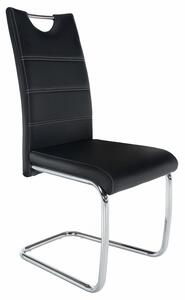 Scaun ABIRA NEW, negru/crom, piele PU/metal, 43x44x96 cm