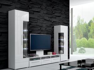 Mobilier living Ramon II (alb + alb) (cu iluminat). 611015