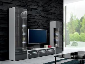 Mobilier living Ramon II (alb + gri) (cu iluminat). 611018