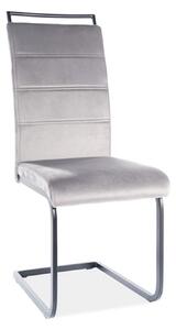 Scaun H441, gri/negru, stofa catifelata/metal, 41x42x102 cm