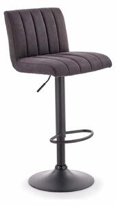 Scaun bar H89, gri inchis, piele ecologica/otel, 41x48x88/108 cm