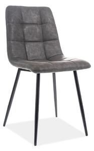 Scaun LOOK, gri/negru, piele ecologica/metal, 45x38x88 cm
