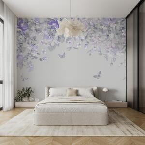 Fototapet Un design floral cu fluturi, Fototapet flori, Fototapet populare, u94295v3 - Tapeko.ro