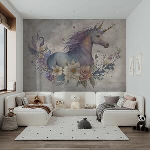 Tapet Inorog, Fototapet Pentru Copii, Fototapet pentru camera unei fete, u95411 : Uwalls.ro