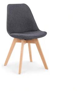 Scaun tapitat K303, gri inchis/negru, stofa/lemn, 48X54X83 CM