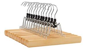 Set 12 umerase din lemn, Songmics, Pentru pantaloni, CRW007-12, Natural, 9.8 x 8.7 cm