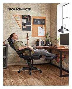 Scaun de birou, Songmics, 150Kg, 135 grade, Negru / Gri, 70 x 68 x 115 cm