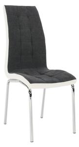 Scaun bucatarie GERDA NEW, gri inchis/alb, piele ecologica/metal, 42x5