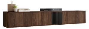 Comodă TV Oratio I, Nuc, Negru, MDF, PAL laminat, 30x190x31cm, 28 kg