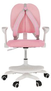 Scaun birou ANAIS, roz/alb, plastic/plasa, 58x55x83/102 cm