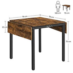 Masa Dining extensibila, Vasagle, Negru , 120x78x75 cm