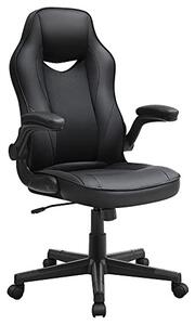 Scaun de birou, Songmics, Negru, 75x64x(110-120) cm
