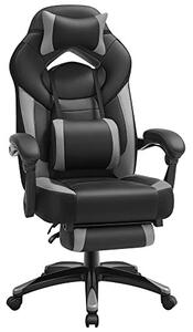 Scaun de birou, Songmics, Negru-Gri, 70x64x(120-128) cm
