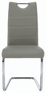 Scaun de bucatarie ABIRA NEW, gri deschis/crom, piele ecologica/metal