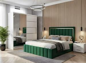 Set dormitor Atena Verde cu dulap alb
