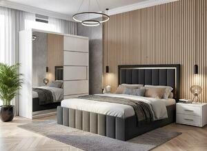 Set dormitor Atena Gri cu dulap alb