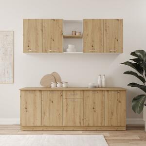 Set haaus Nisa, Stejar Artisan/Alb, L 200 cm