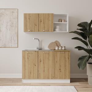 Set haaus Ara, Stejar Artisan/Alb, L 120 cm