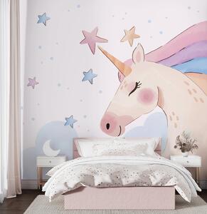 Fototapet Un unicorn cu stele și nori, Fototapet copii, Fototapet populare, u97532 - Tapeko.ro