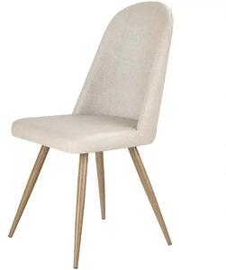 Scaun bucatarie tapitat K214, crem/stejar miere, piele ecologica/metal